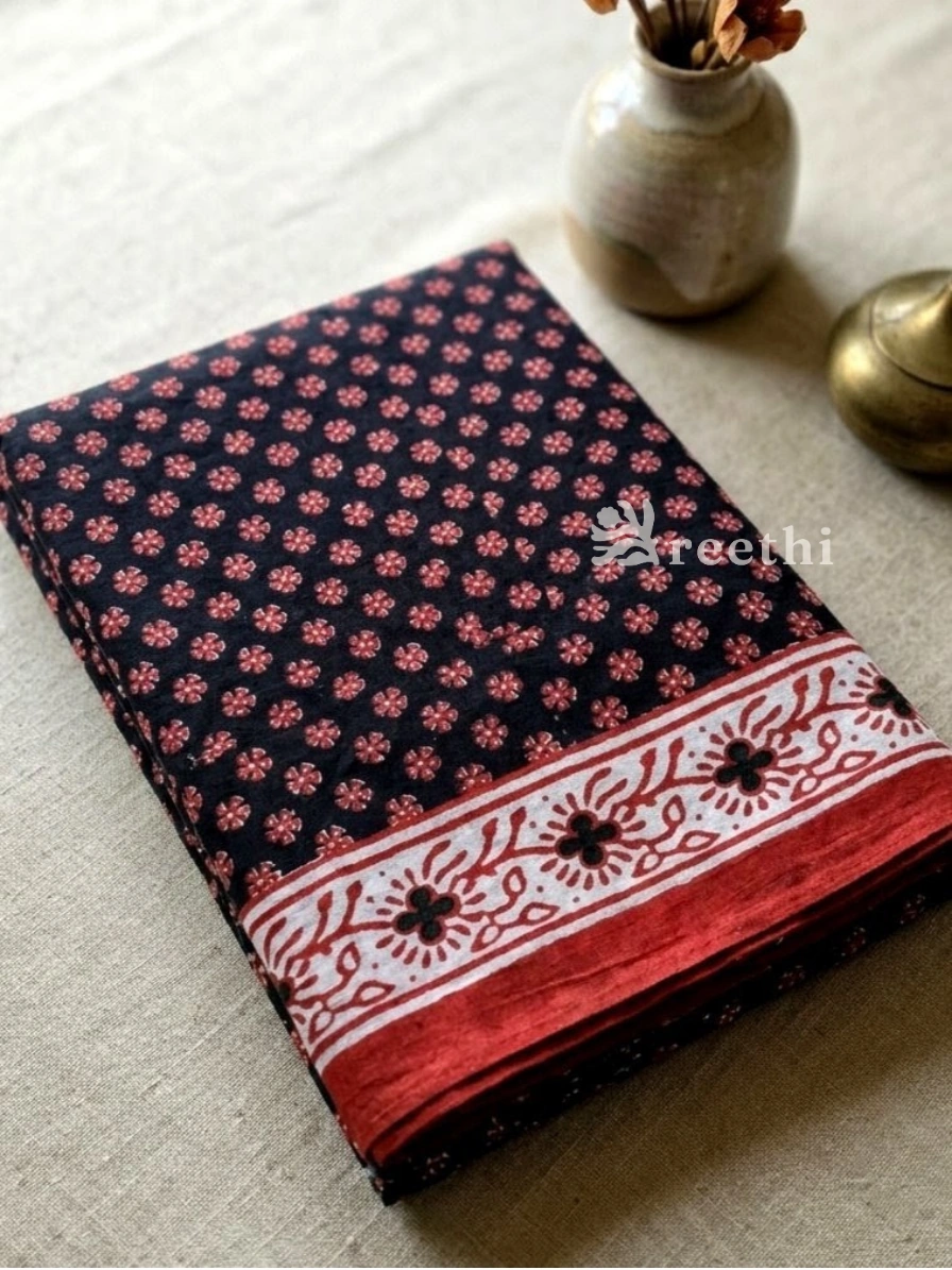 Mul Cotton Handblock Printed Black